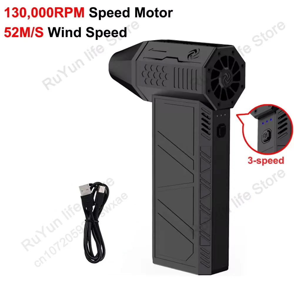 Caer 140,000RPM Air Blower Turbo Jet Fan Electric Power Display Handheld Mini Dust Cleaner High Speed Duster Gun Cleaning Tool