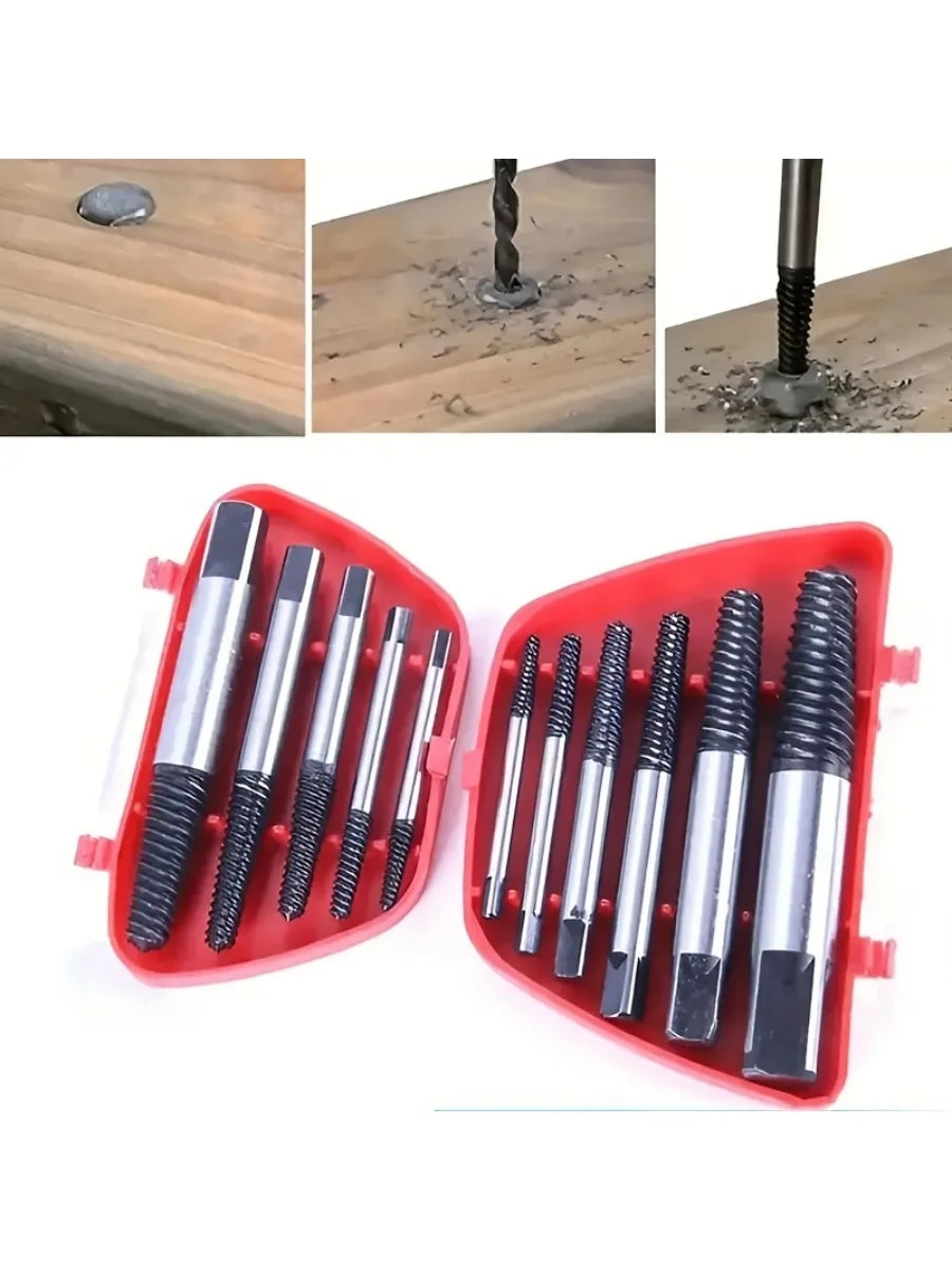 A 6-piece screw remover set with storage box - high-strength high-speed steel, precision design, suitable for DIY enthusiasts an