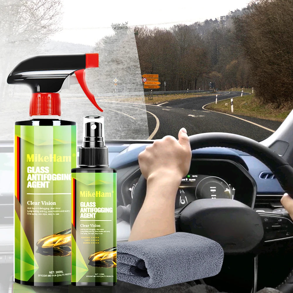 MikeHam Car Glass Anti-fog Spray Interior Windshield Window Long Lasting Prevent Fogging Clear Vision Nano Coating Glass Cleaner