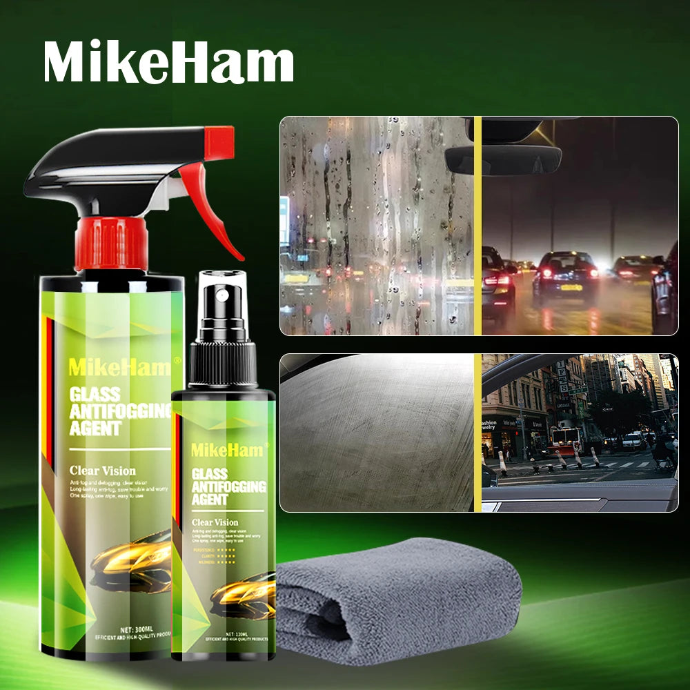 MikeHam Car Glass Anti-fog Spray Interior Windshield Window Long Lasting Prevent Fogging Clear Vision Nano Coating Glass Cleaner