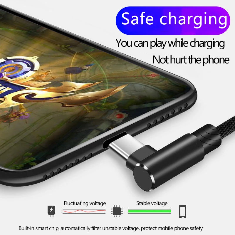 5A Dual 90 Degree Elbow USB Type C to USB C Cable PD 40W USB C Fast Charging Cord Wire For MacBook Pro iPad Xiaomi POCO Samsung