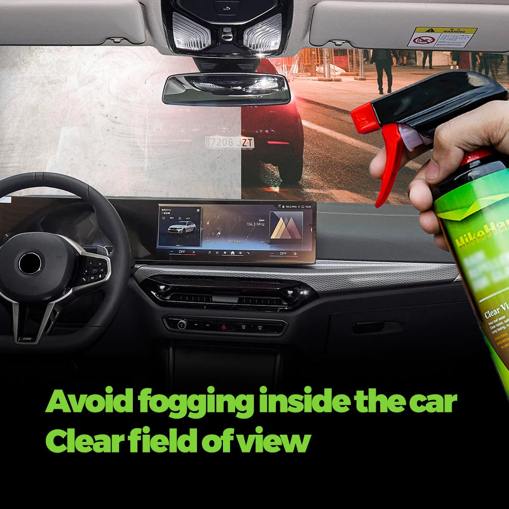 MikeHam Car Glass Anti-fog Spray Interior Windshield Window Long Lasting Prevent Fogging Clear Vision Nano Coating Glass Cleaner