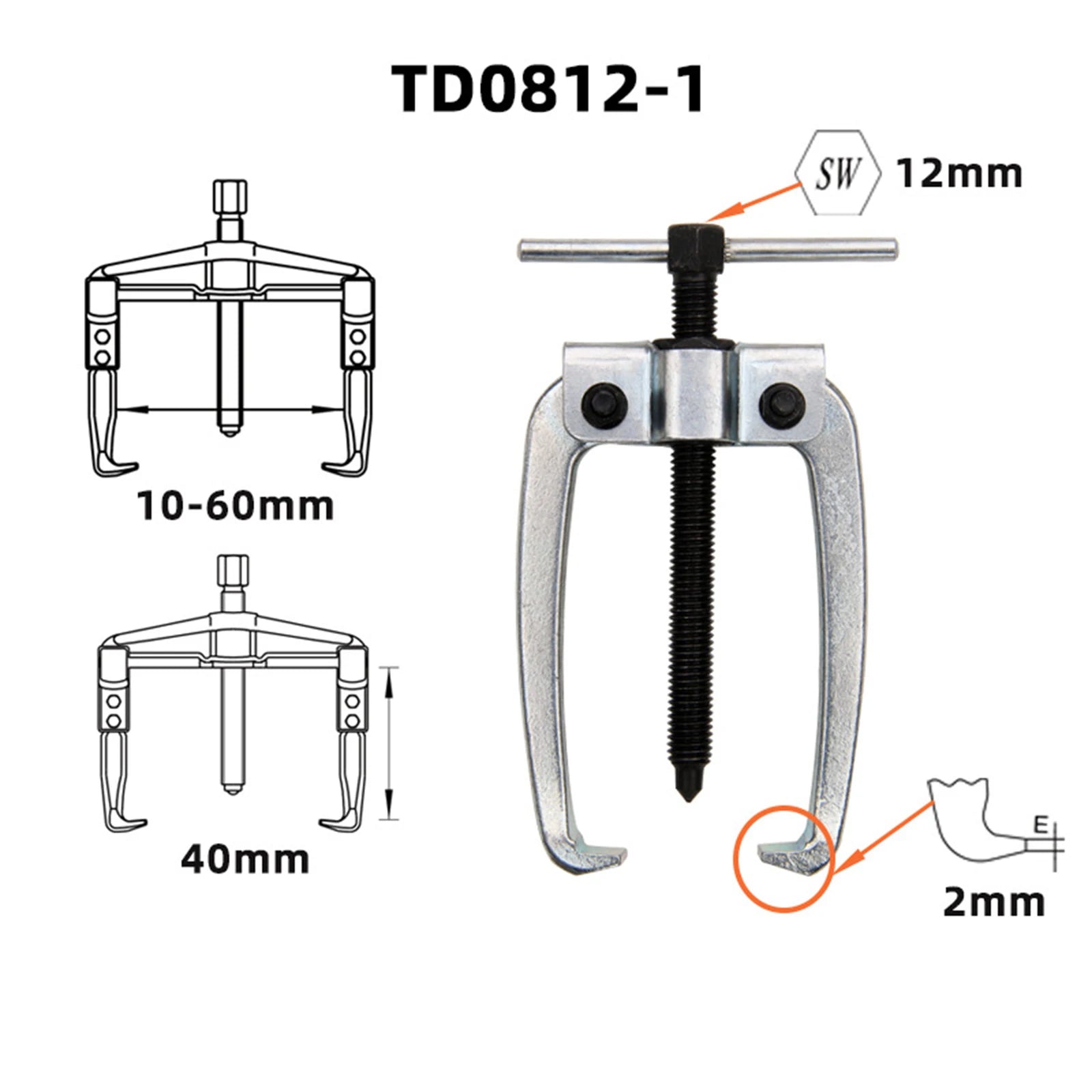 2 Jaws 3 Jaws Heavy Duty Bearing Puller Remover Machine Car Repair Tool Forging Jaw Gear Puller Adjustable Clamping