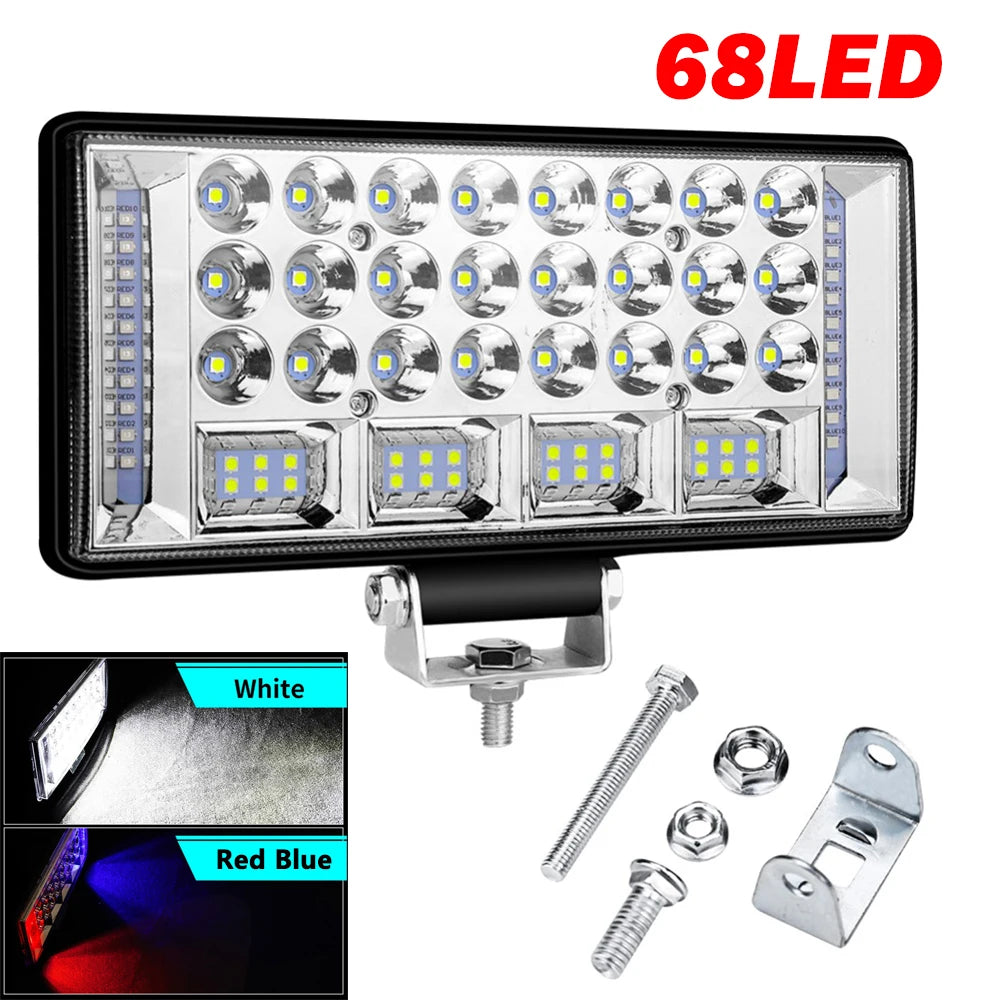 ALFU 2/1PCS 18/36/48/68 LED Waterproof 200W LED Work Light Bar Flood Spot Combo Driving Lamp Car Truck Offroad