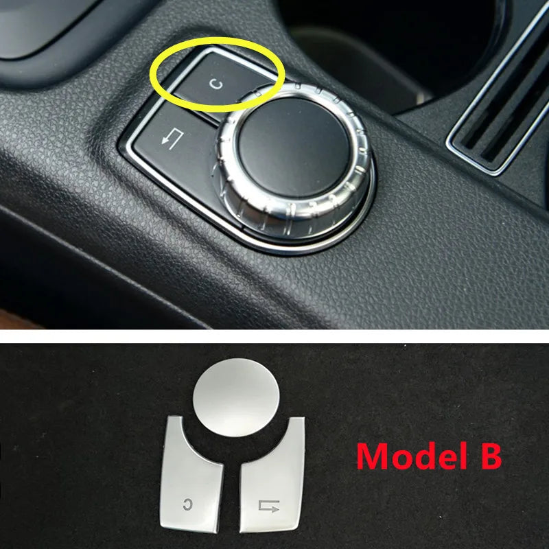3Pcs/Set Car Console Multimedia Knob Switch Button Cover Sticker For Mercedes Benz A B Class CLA GLA W176 W246 C117 W117 X156