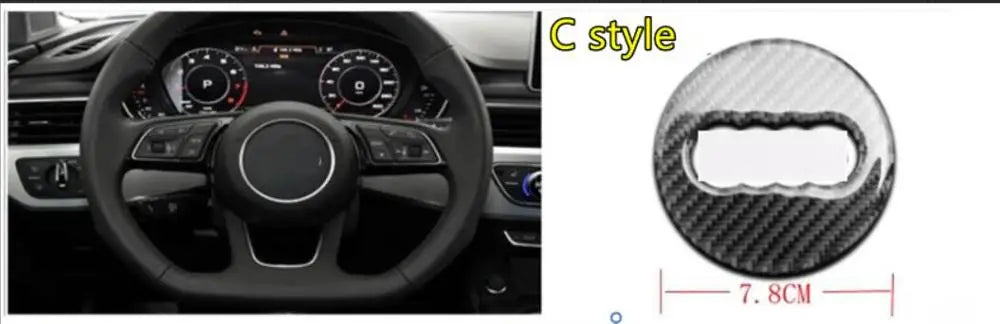 Car Carbon Fiber Steering Wheel Logo Sticker Frame Cover For Audi A1 A3 A4 A5 A6 A7 Q3 A6 C7 Q5 A8 Q7 B6 B7 Auto Accessories