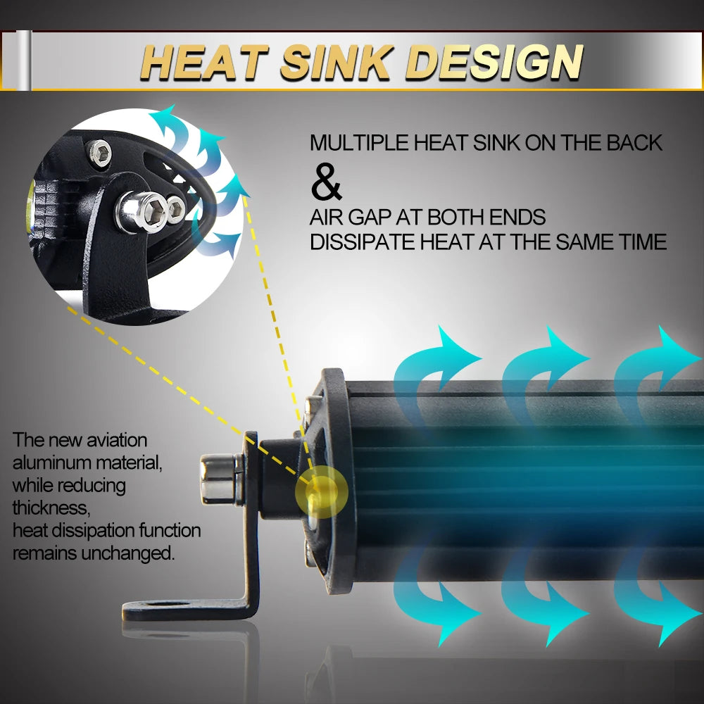 CO LIGHT 50" Slim 32inch 4x4 Led Bar Spot Flood 44 inch 80000LM Offroad Led Light Bar for Driving Trucks Tractor Boat 12V 24V