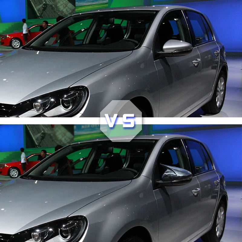 2x Carbon Look Side Wing Mirror Cover For VW For Volkswagen Golf 6 MK6 GTI GTD 2009-2013 Side Rear View Mirror Cap Cover