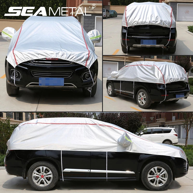 Universal Half Car Cover Waterproof Outdoor Cover Oxford Sun Rain Uv Protection Dustproof Snowproof Car Body Cover for SUV Sedan
