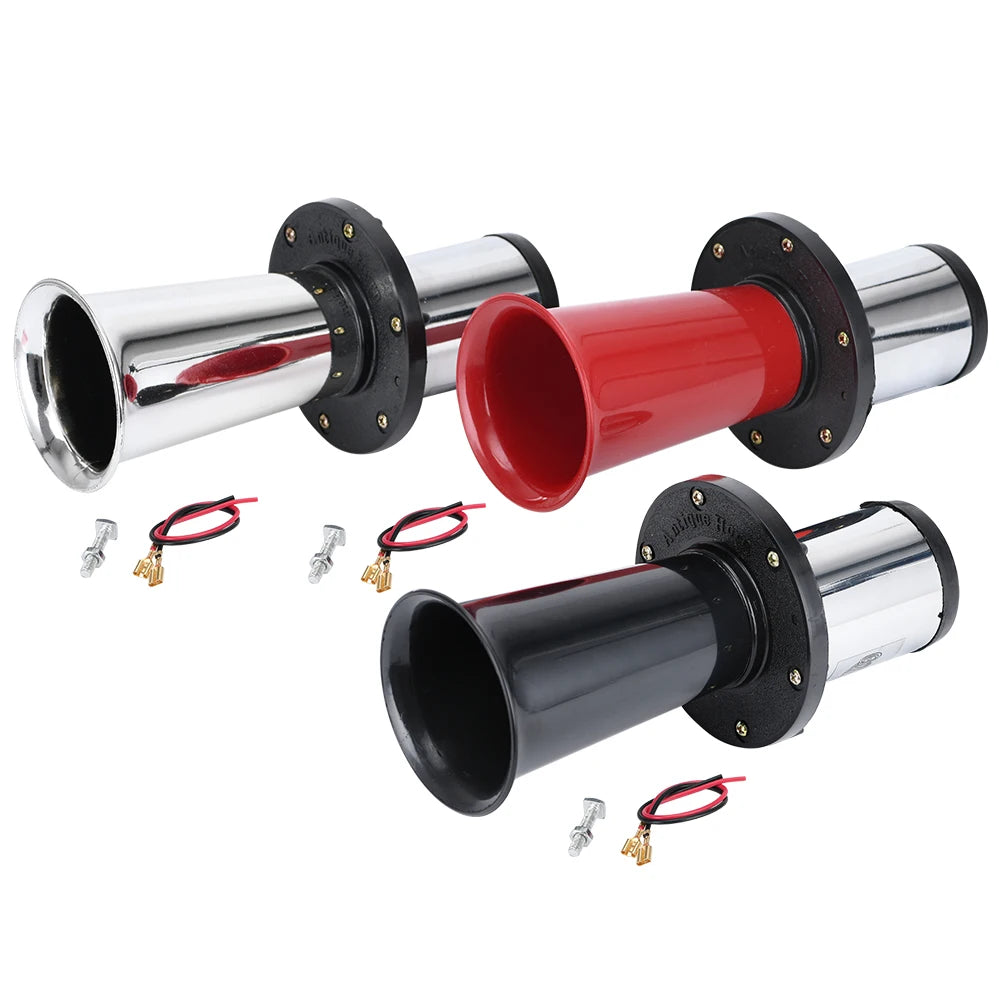 Car Air Horn Antique Ahooga Klaxon 12V Vintage OO-GA Classical for Ford Model T Style Old School Chrome 115DB Motorbike WLR-LB03