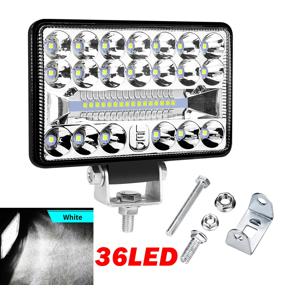 ALFU 2/1PCS 18/36/48/68 LED Waterproof 200W LED Work Light Bar Flood Spot Combo Driving Lamp Car Truck Offroad