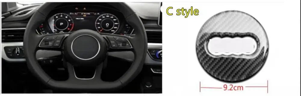 Car Carbon Fiber Steering Wheel Logo Sticker Frame Cover For Audi A1 A3 A4 A5 A6 A7 Q3 A6 C7 Q5 A8 Q7 B6 B7 Auto Accessories