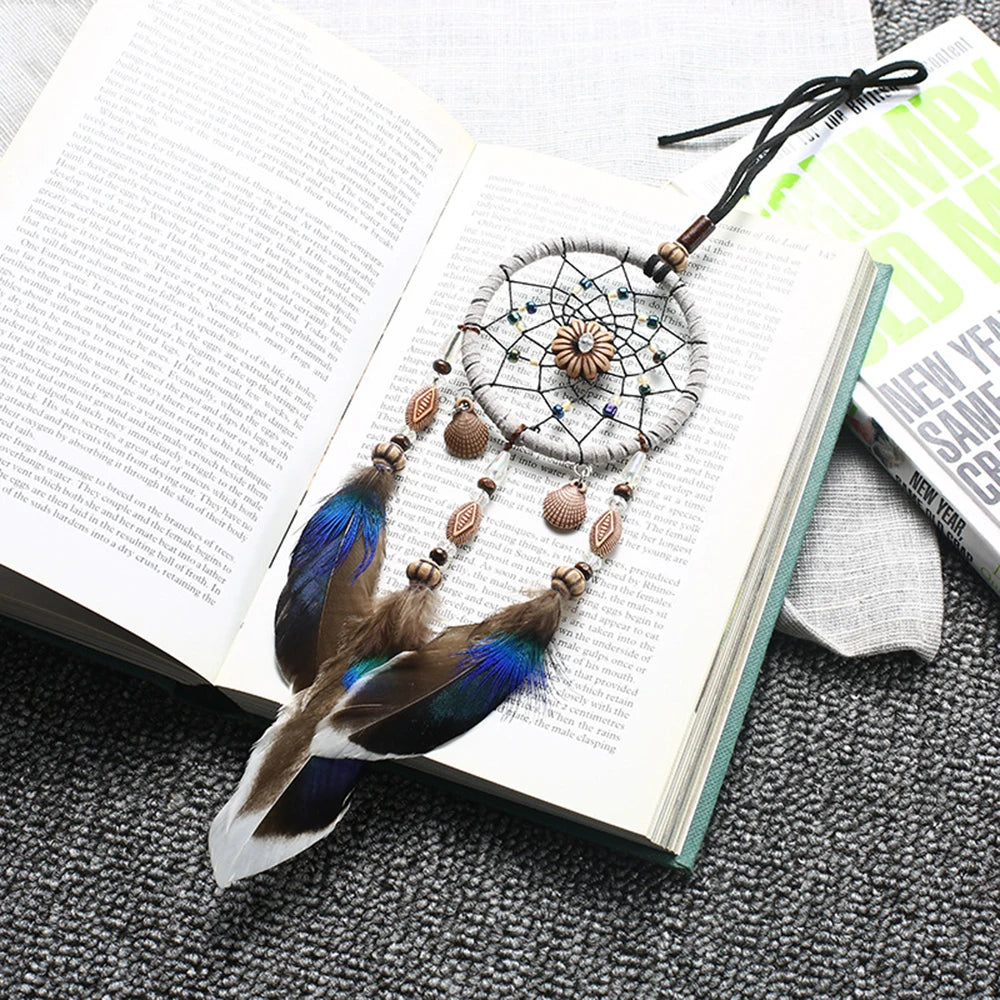 Car Pendant Handicraft Dreamcatcher Feather Hanging Car Rearview Mirror Ornament Auto Decoration Trim Accessories For Gifts 30CM