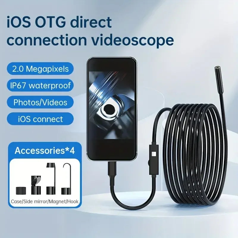 Mini HD Endoscope Camera Waterproof IP67 Industrial Camera Endoscope for Android Phone Camera Pipe Inspection Industrial Auto