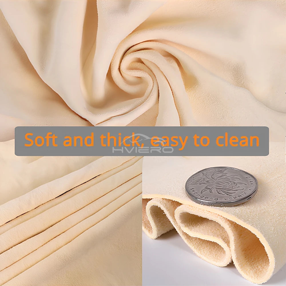 40X70cm Free Shape Cleaning Genuine Leather Cloth Car Auto Home Care Motorcycle Natural Drying Chamois Approx Water Absorption