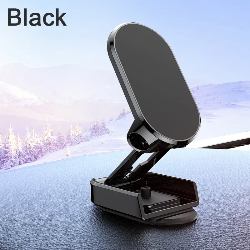 Universal Auto Magnetic Mobile Phone Holder Car Metal Creative Auto Folding Height 360°Adjustable Positioning Rotating Bracket