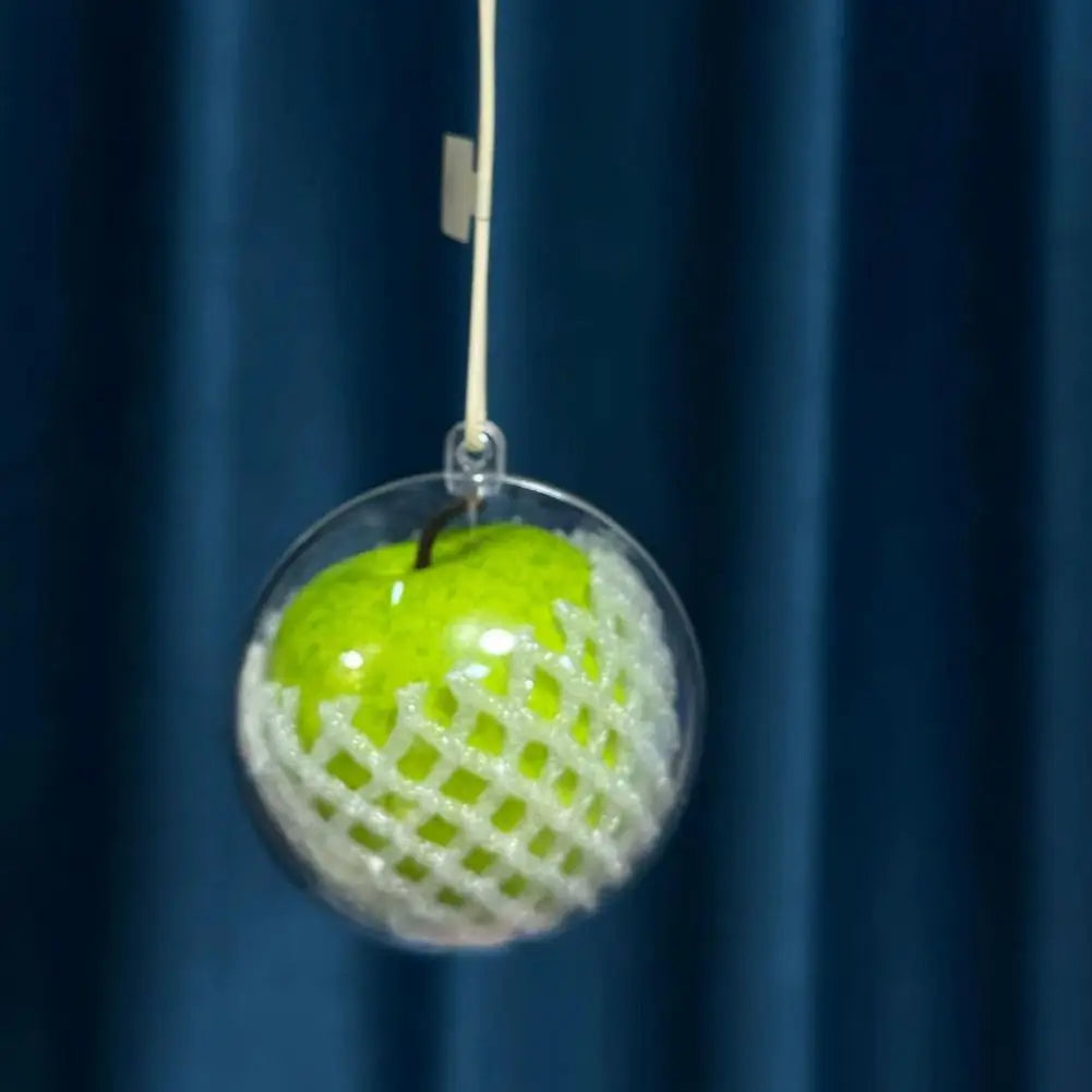 Creative Apple Car Pendant Hanging Ornament Safe Travel Keychain Car Rearview Mirror Decoration Ornament Auto Interior Accessory