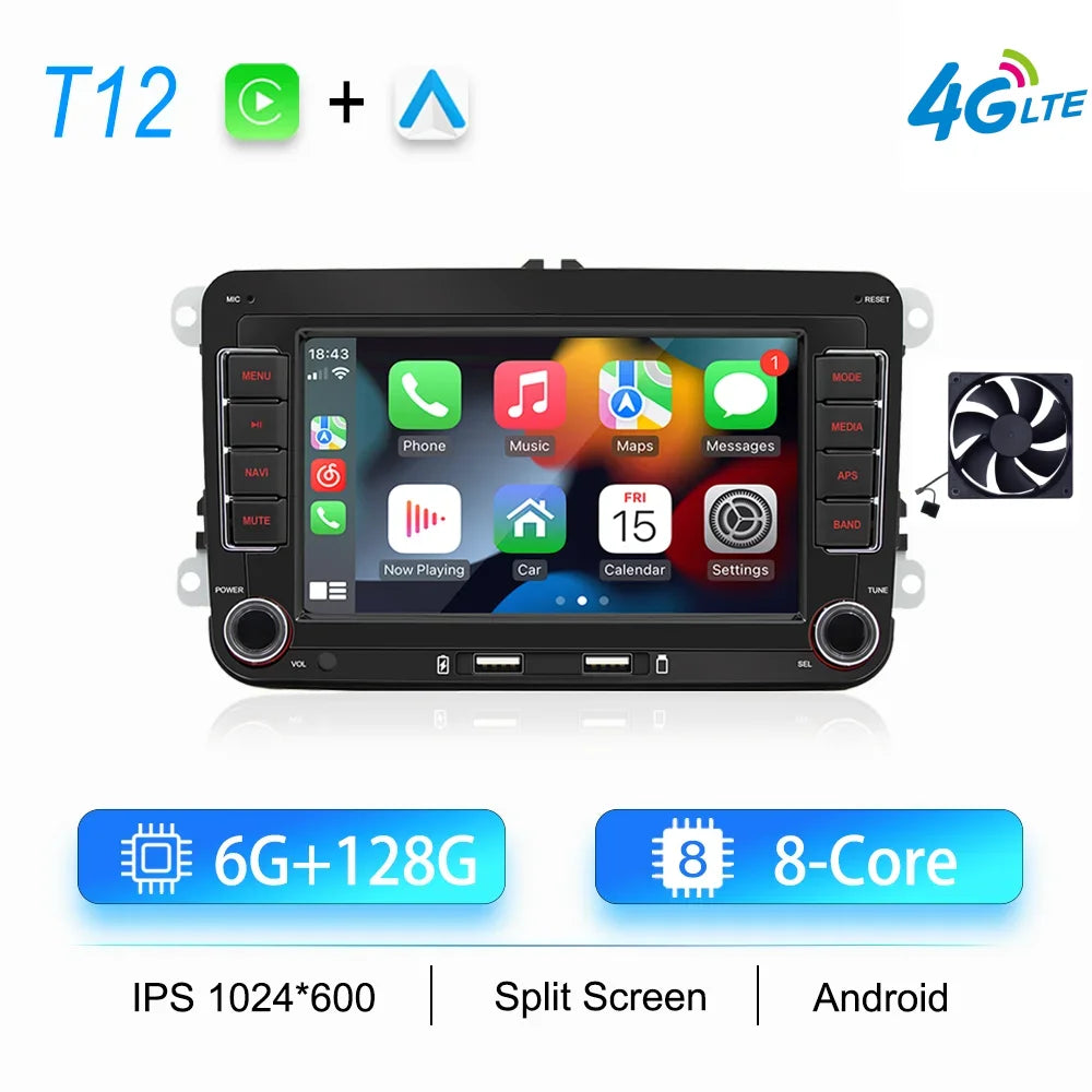 2Din Car Radio Android for Volkswagen Golf 5 6 Polo Passat B6 B7 CC Skoda Jetta Universal Multimedia Carplay Wifi GPS Navigation