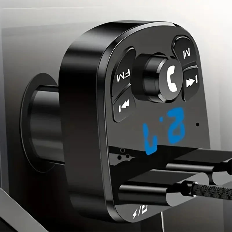 1 pc Car MP3 Wireless Car Bluetooth FM Transmitter Aux Supports QC3.0 Charging Treble and Bass Sound Music Player