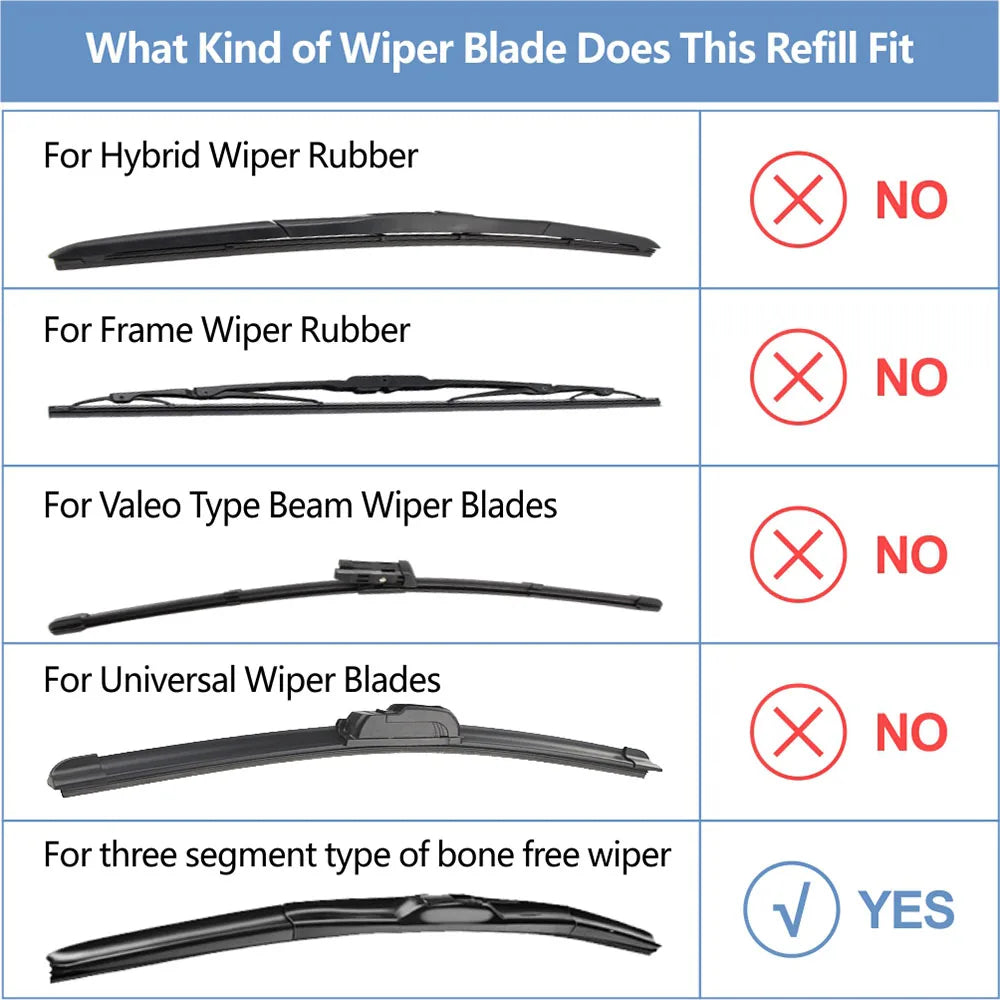 Auto Windscreen Car Wiper Blade Strips Vehicle Insert Rubber Strip14"16"17"18"19"20"21"22"24"26"28" FR 10mm Car Accessories 1PCS