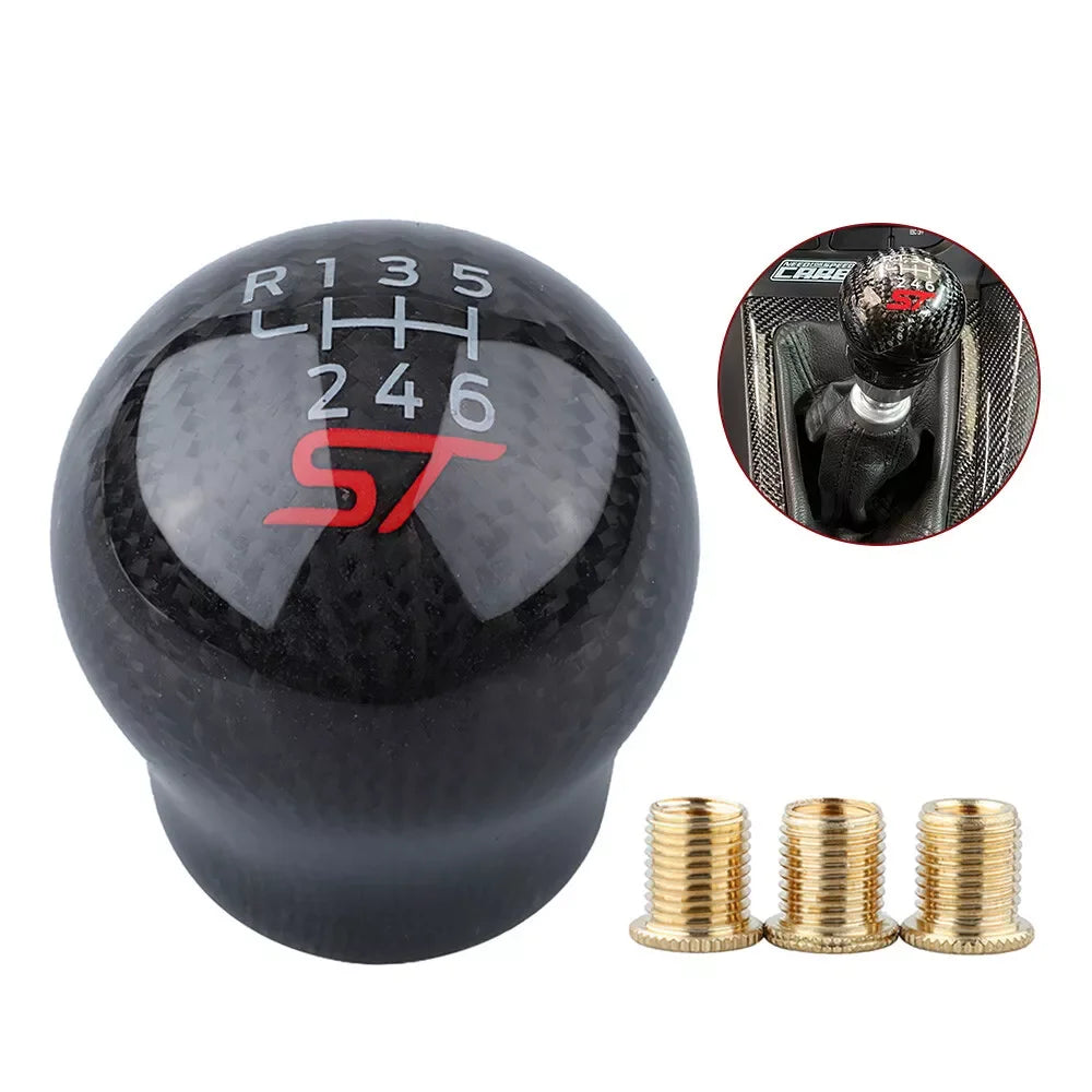 Car Manual Transmission 6 Speed Racing Carbon Fiber Gear Shift Knob for Ford Focus Fiesta MK7 MK8 ST Shift Knob  Car Accessories
