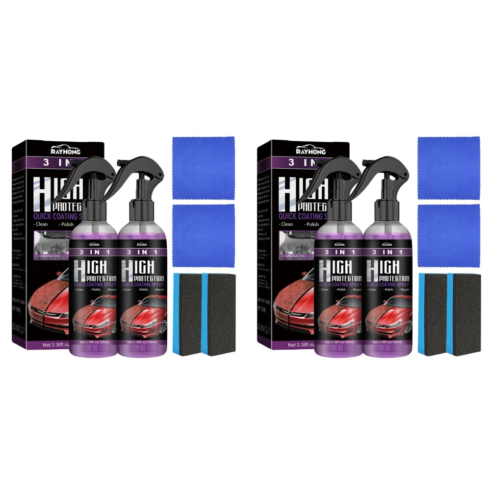 3 In 1 High Protection Quick Ceramic Coating Spray Powerful Auto Nano Spray Car Wax Polishing Spray Scratch Remover Car Products