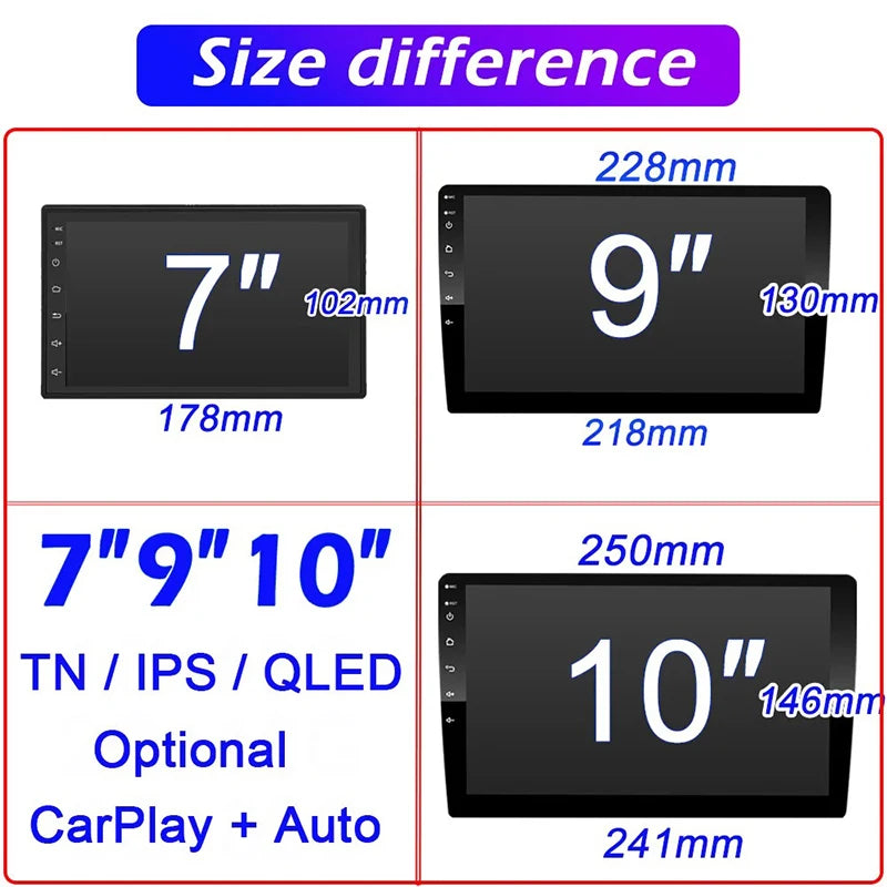 7/9/10 inch Universal Android 13 Car Radio 64G Autoradio android 2 Din car radio GPS BT Central Multimedia Smart car systems