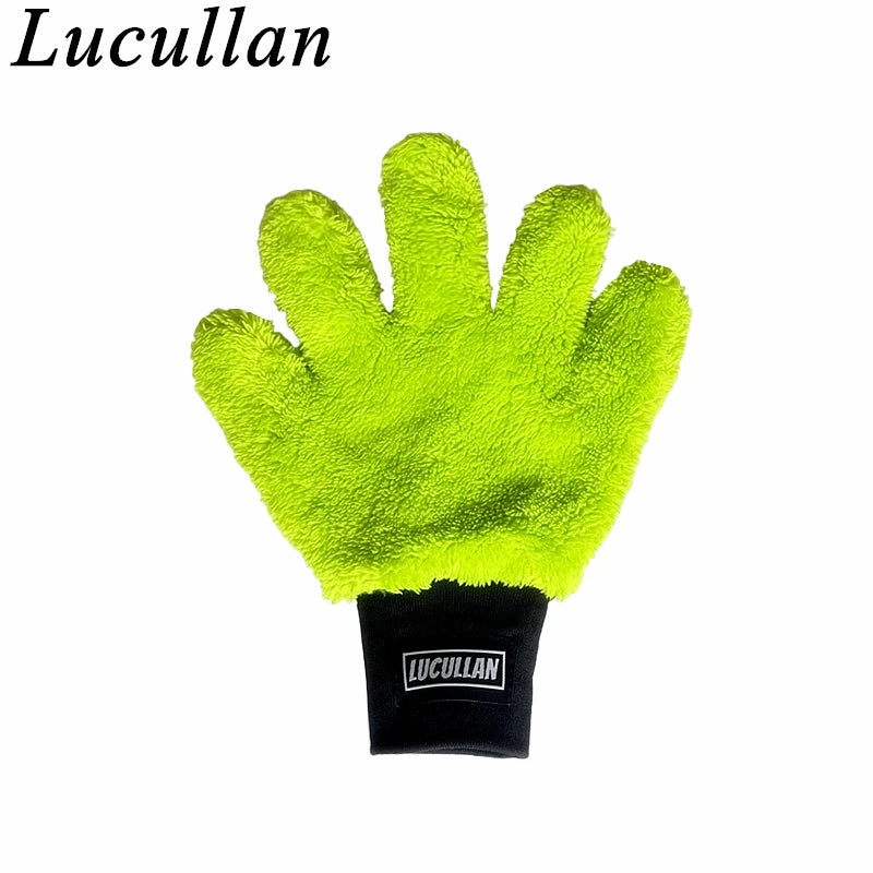 Lucullan Double Side Microfiber 5 Finger Mitt Super Soft Scratch Free Flexibility Conforms To Any Shape