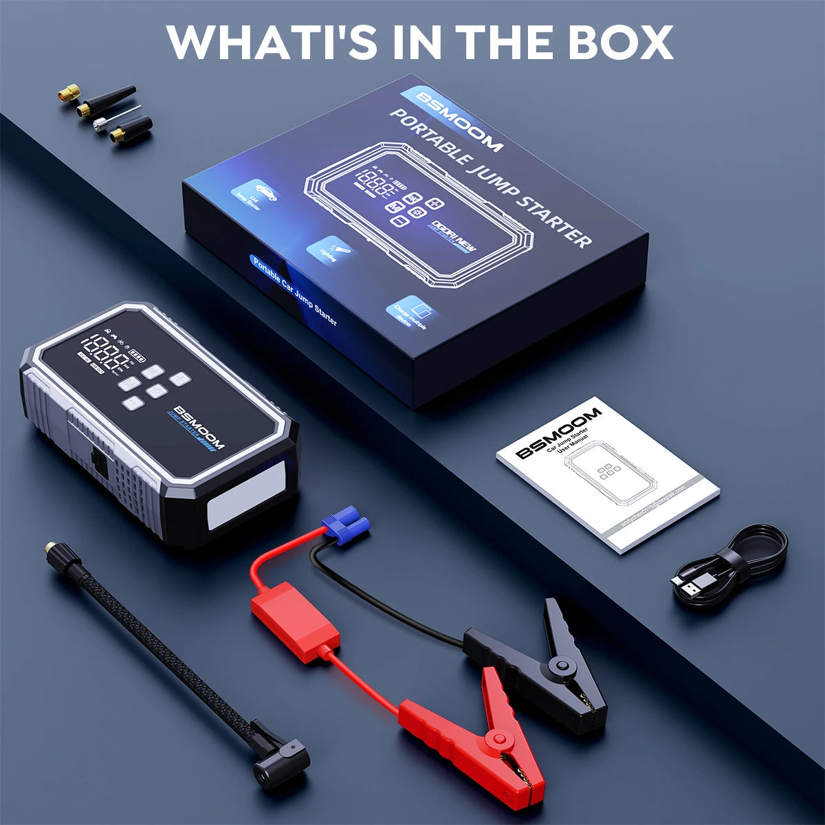 6000A Car Jump Starter Power Bank Portable 160PSI Air Pump Car Battery Emergency Boosters Starting Device Car Starter