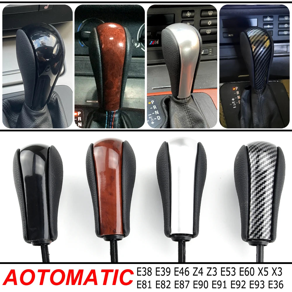 Automatic Car Gear Shift Knob For BMW E39 E46 E53 E60 E61 E63 E64 E81 E82 E87 E90 E91 E92 E93 E83 ABS Carbon fiber Car Styling