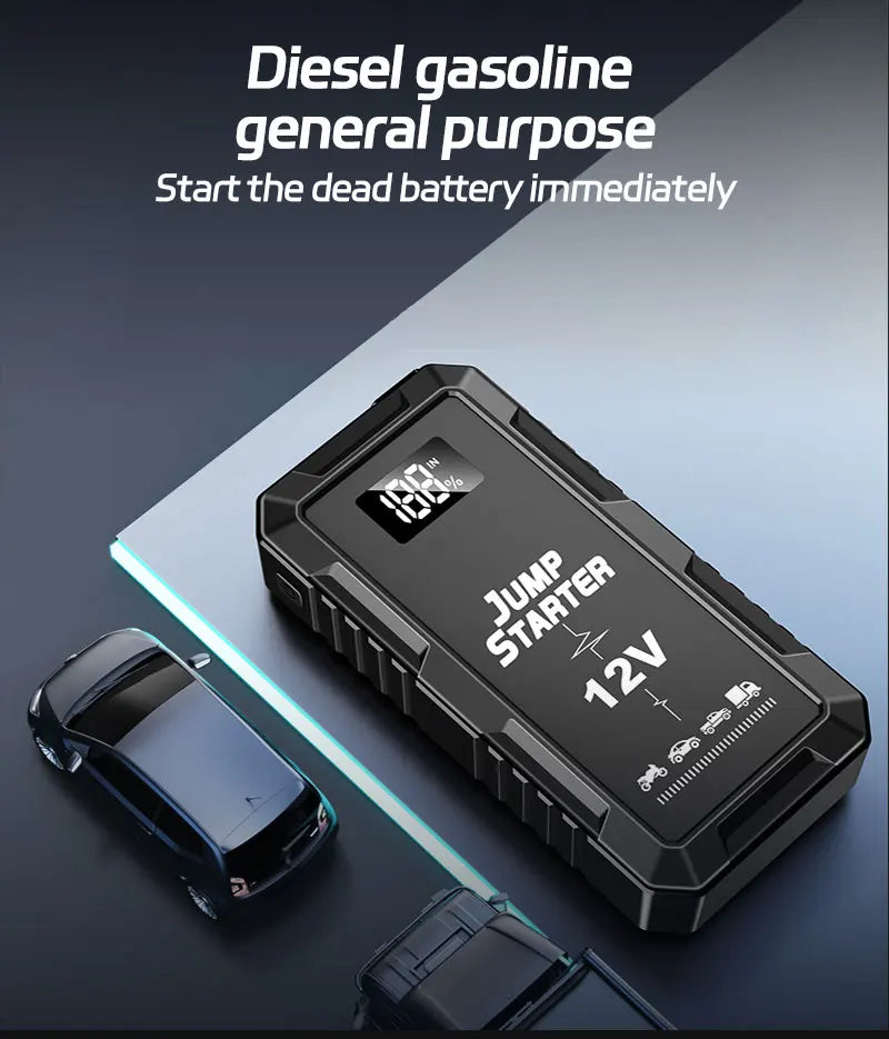 12V Car Emergency Power Supply 6000mAh Car Starting Device Car Starter with Lighting Portable Car Battery Power Bank Accessories