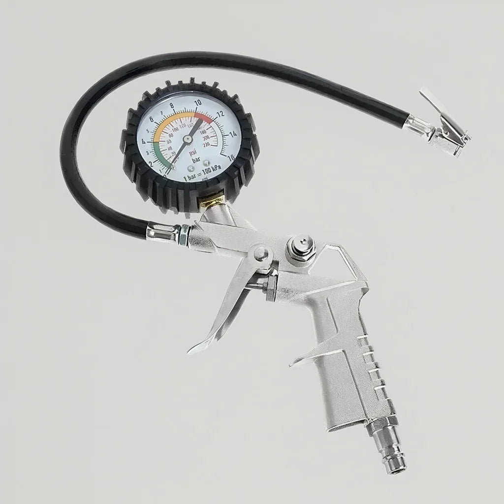220PSI Multifunctional Gauge: Car & Motorcycle Tire Pressure Tester & Inflator Pump