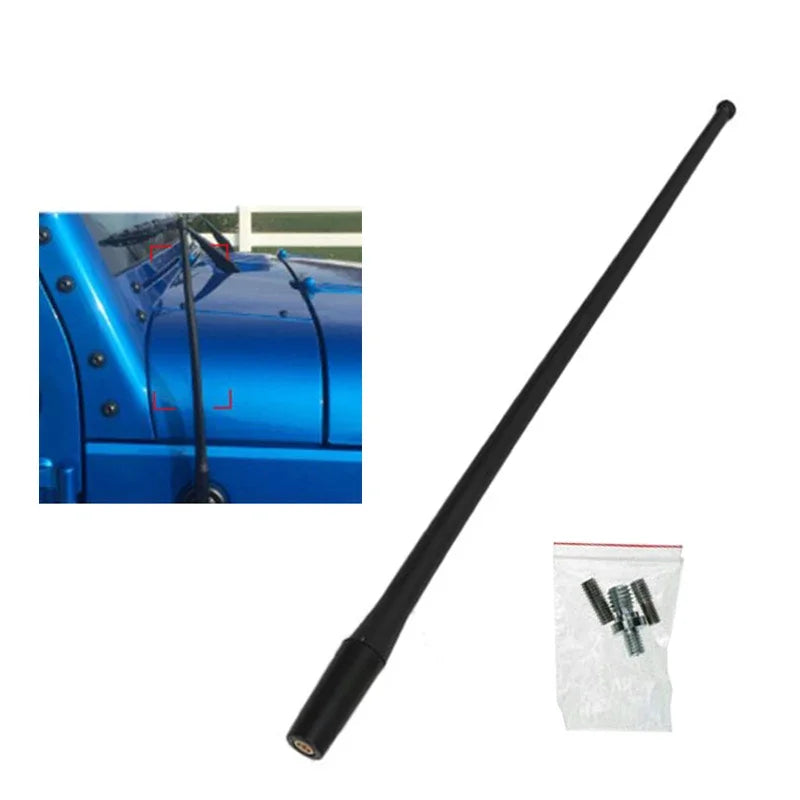 Flexible Rubber Black Auto Fender Radio Signal Bosster Amplifier 13 Inch Antenna Accesseries Parts For Jeep Wrangler 07-16