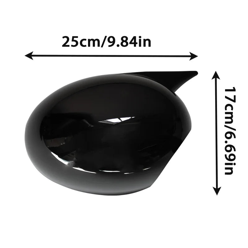2pcs Rearview Mirror Caps Cover Glossy Black Sticking For BMW MINI COOPER R55 R56 R57 R58 R60