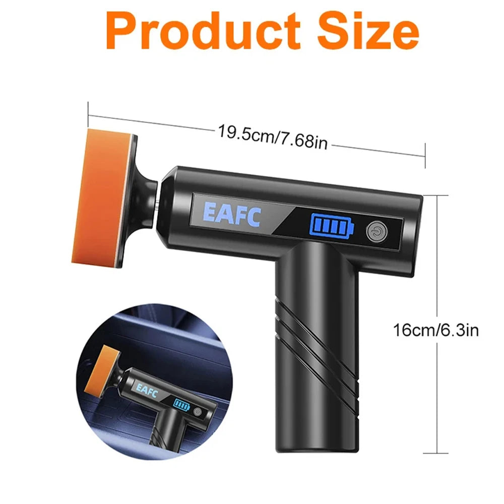 EAFC Wireless Car Polisher Handheld Polisher 4500mAh Car Polishing Waxing Machine Power Tool for Car Body Cleanig Waxing Repair