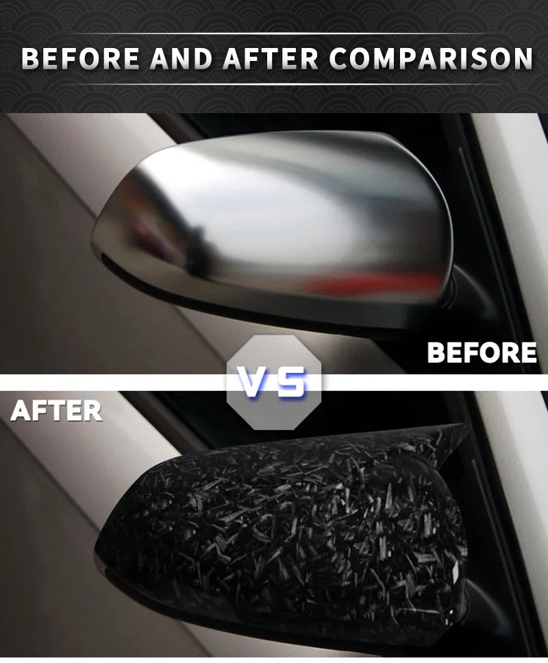 Carbon Look and Bright Black Rearview Mirror Case Side Mirror Shell For Audi A3 S3 8P 05-08 A4 S4 B6 B7 8E 8H A6 S6 C6 4F
