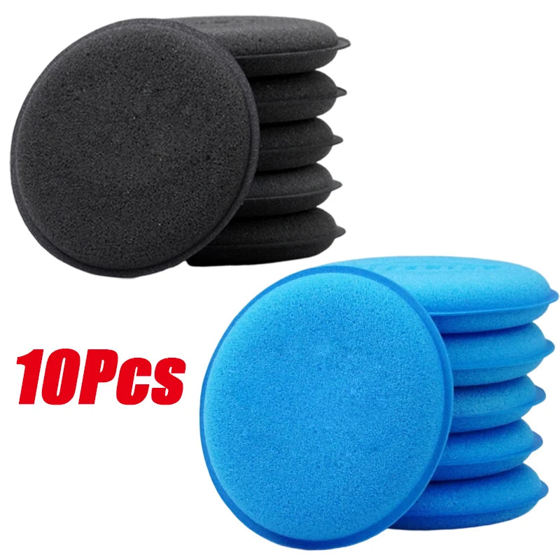 10Pcs Round Car Waxing Polish Wax Foam Sponge High Density Applicator Pads Cleaning Sponge Auto Detail Washing Car Cleaning Tool