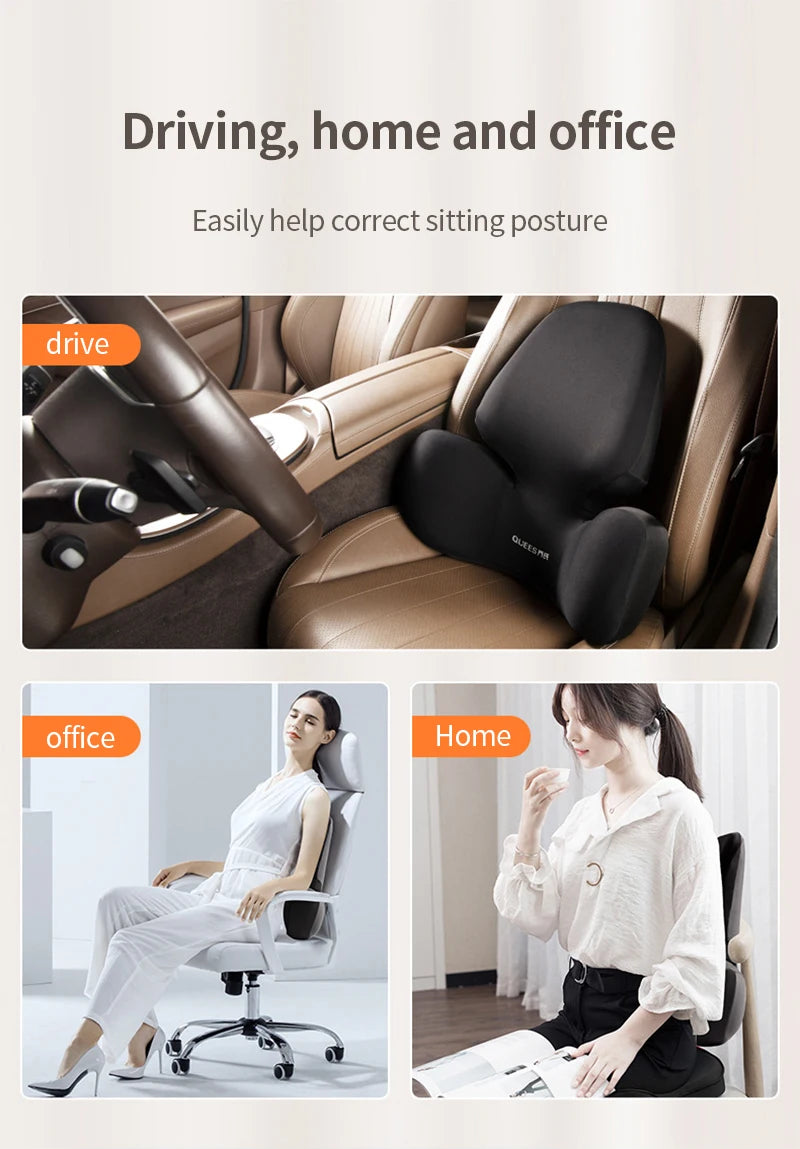 Update Car Lumbar Support Pillow Auto Neck Pillow Waist Support Removable Washable Backrest Universal Vehicle Cushion