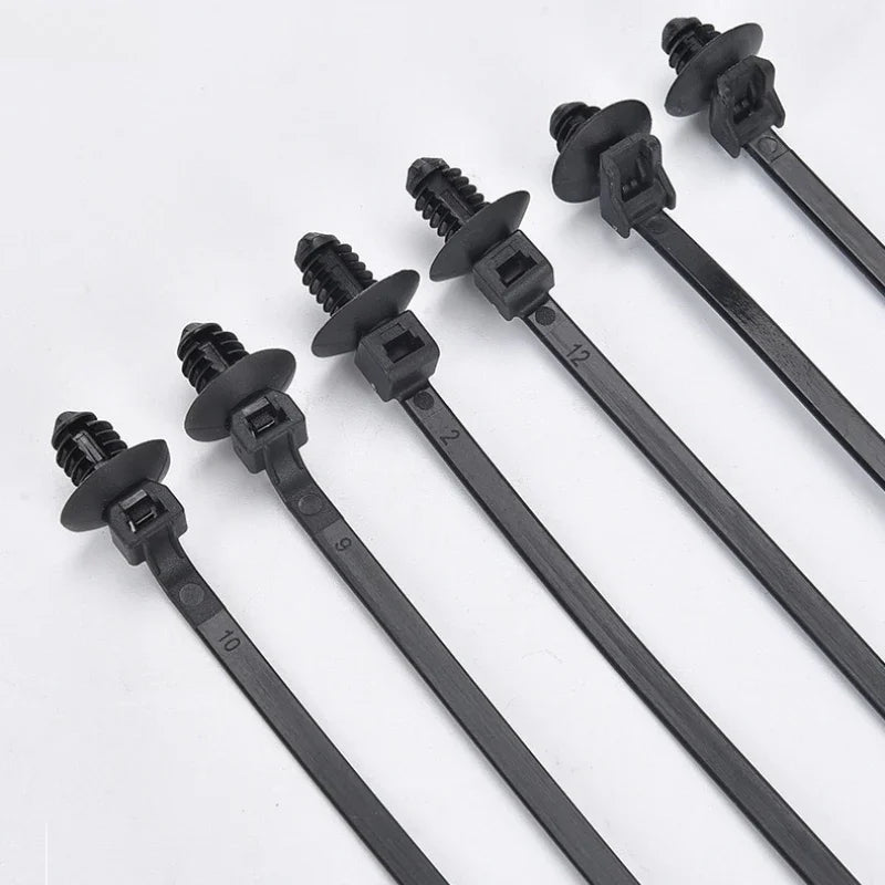 Car Nylon Tie Wrap Cable Fixed Fastener Clips  Strap Self-Locking Nylon Cable Ties Car Hose Fastening Zip
