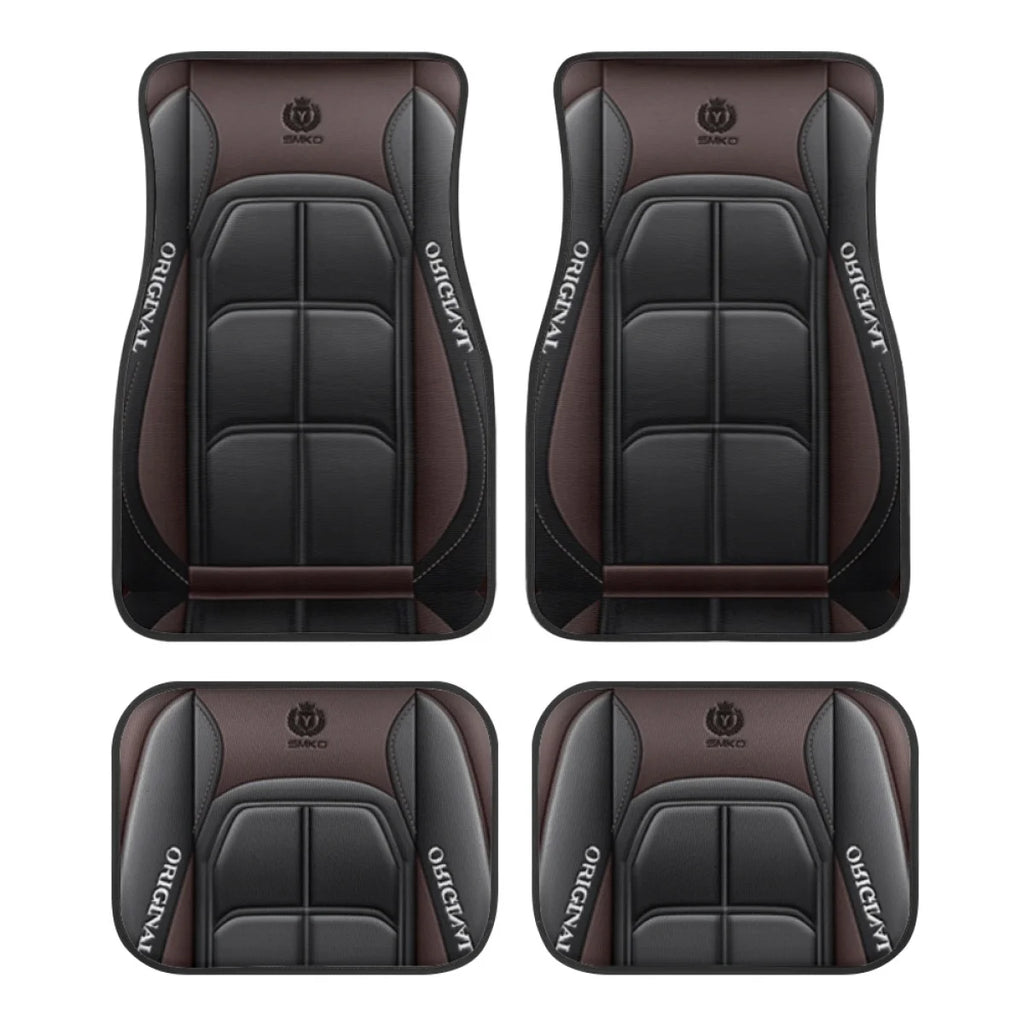 4pcs Set Premium Polyester Car Floor Mats, Durable Interior Protection Mat All-Season Universal Car Interior Accessory