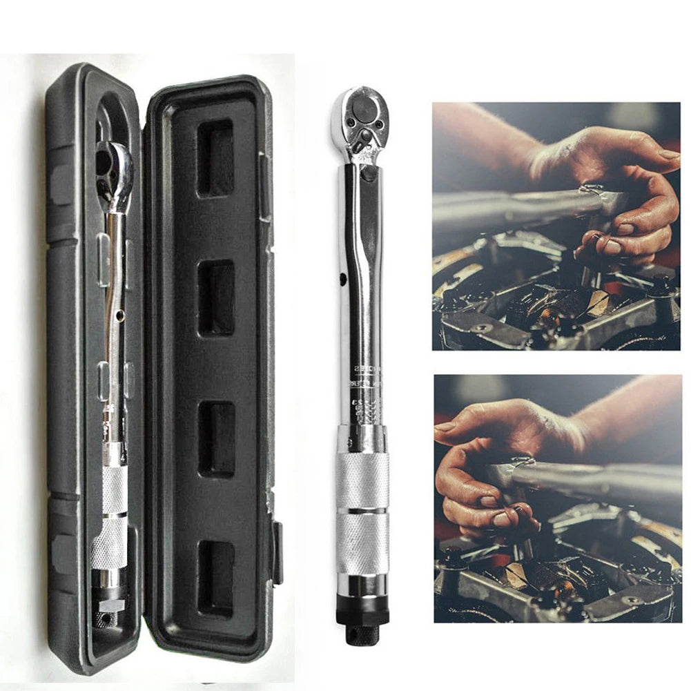 5-60N.m Precise Torque Wrench Reversible Ratchet Key 3/8 Inch Adjustable Square Drive Spanner Precise Preset Car Repair Tool