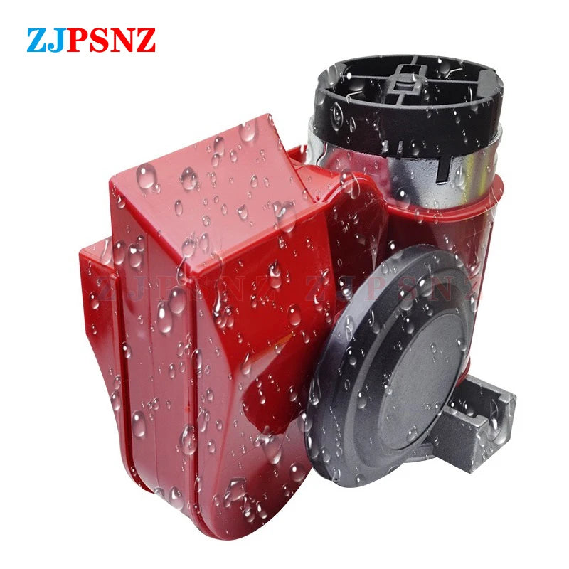 12V 24V Dual Tone Horn Kits Snail Air Horn Waterproof Auto Twin Dual Tone Compact Horn For Car Auto Motorcycle 132db Super Loud