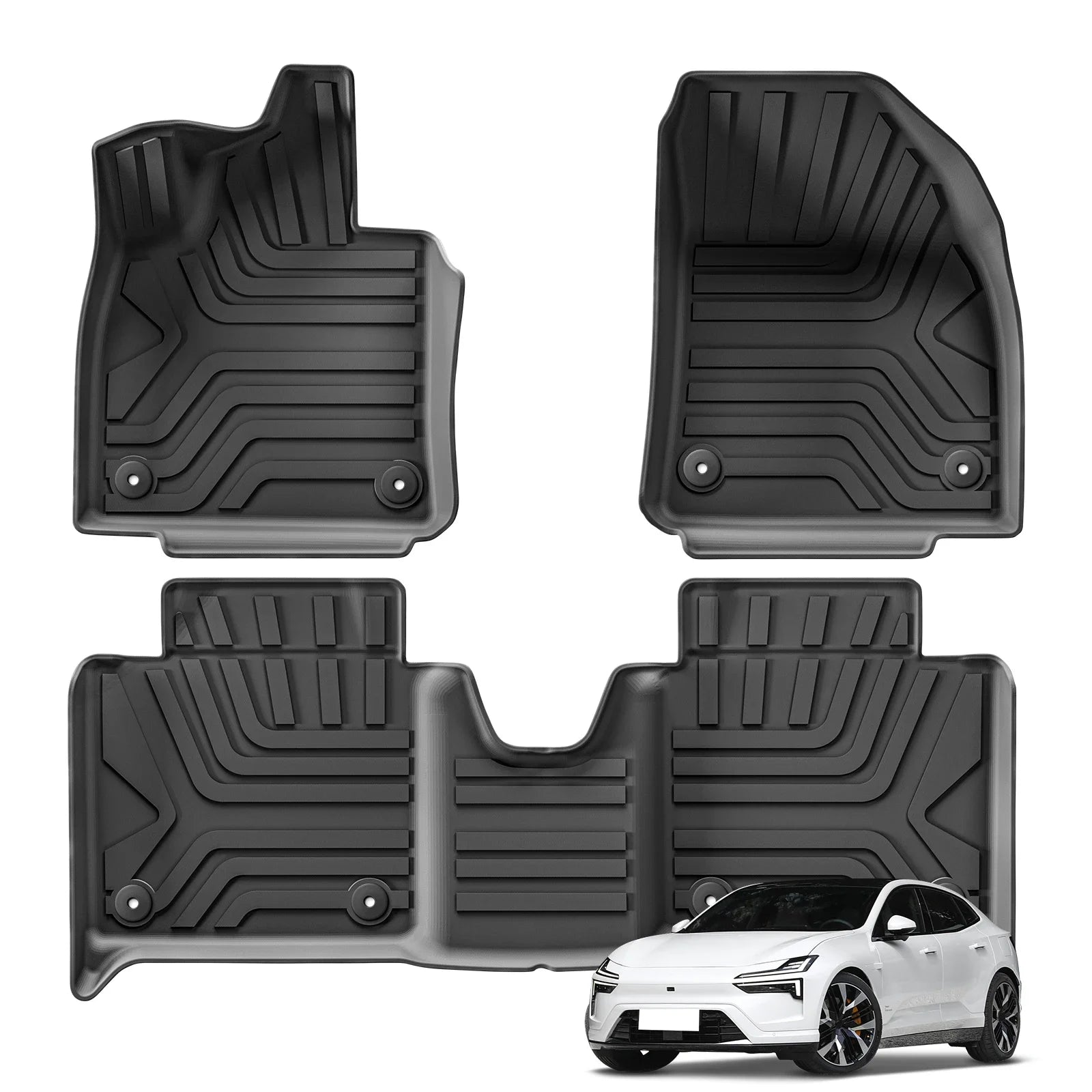 for Polestar 4 2023-2024 Car Floor Mats Protective Mat Car Interior Accessories TPE Waterproof Cargo Liner Trunk Mat Left Rudder