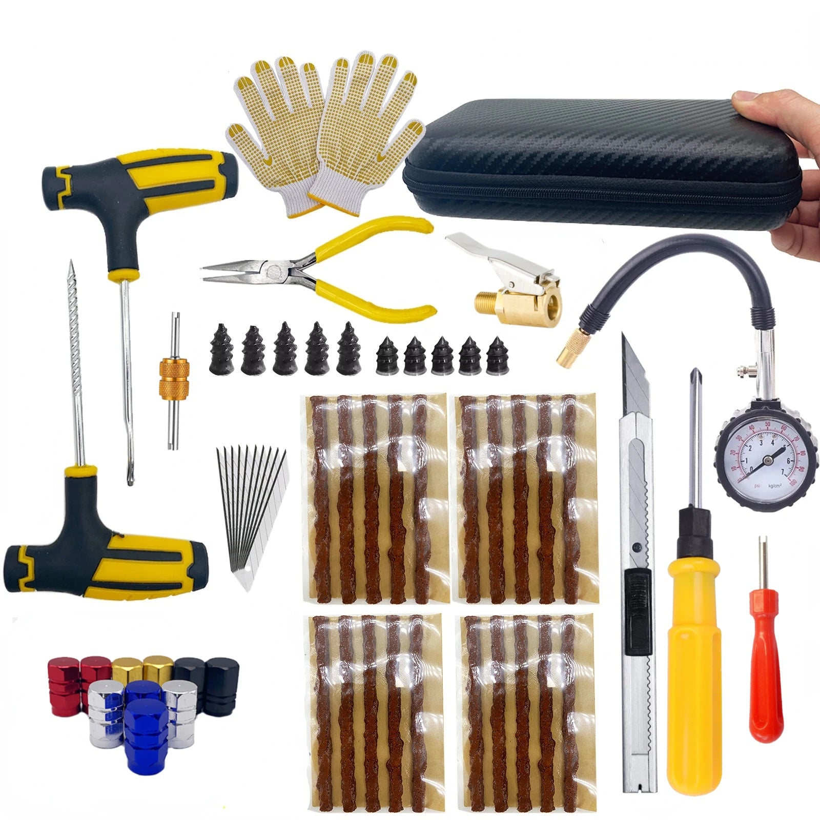 ZFOUEK Auto Tire Repair Kit Puncture Plug Tools Tyre Puncture Emergency for Universal Tire Strips Stiring Glue Repair Tool