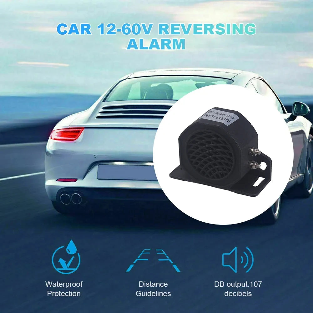 12-24V Sound Warning Alarm 105dB Reversing Horn IPX6 Waterproof Backup Truck Alarm for Vehicle Reversing Reminder