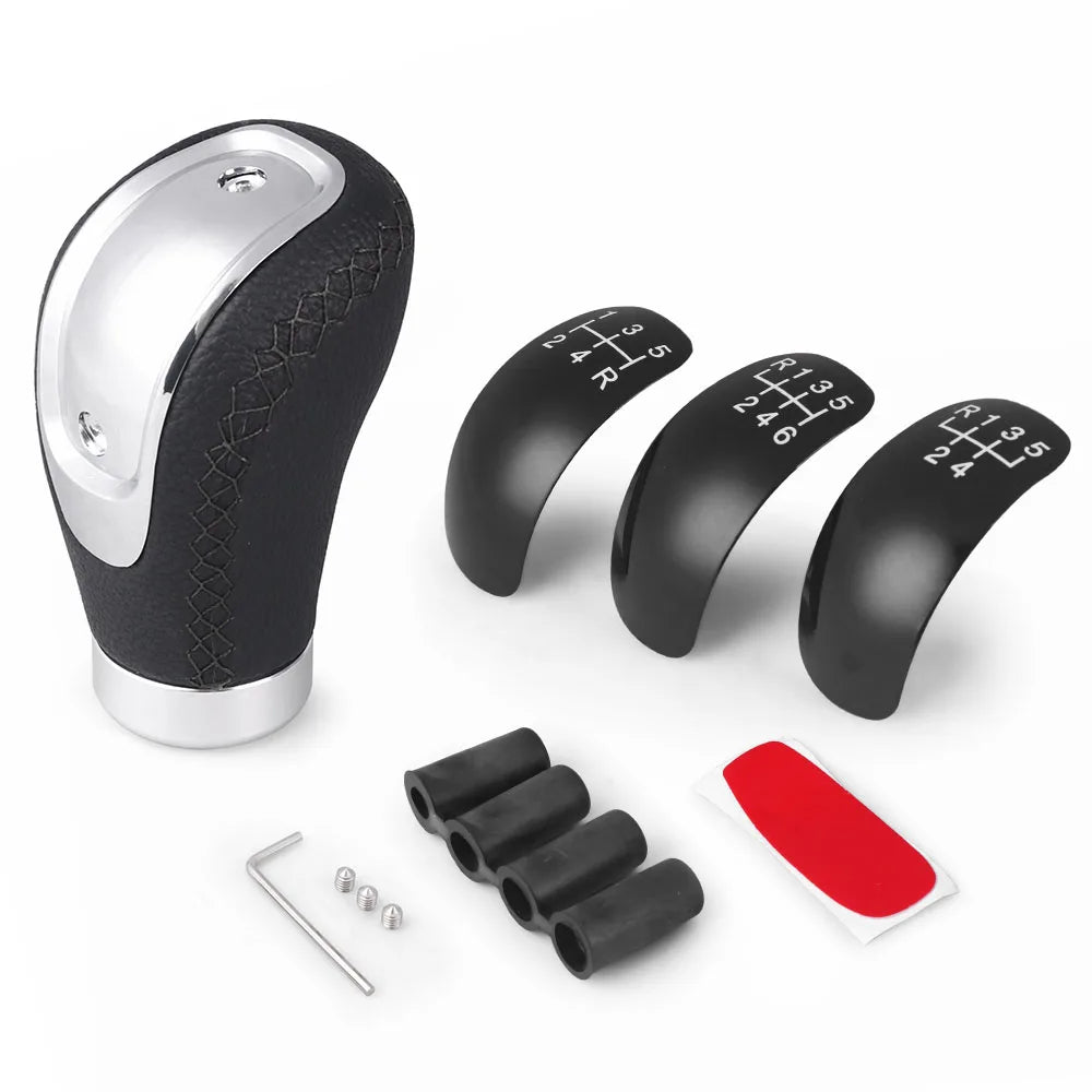 5/6 Speed Universal R PU Leather Gear Shift Knob Manual Car Gear Stick Head Shift Replacement Knob Modified Shift Head