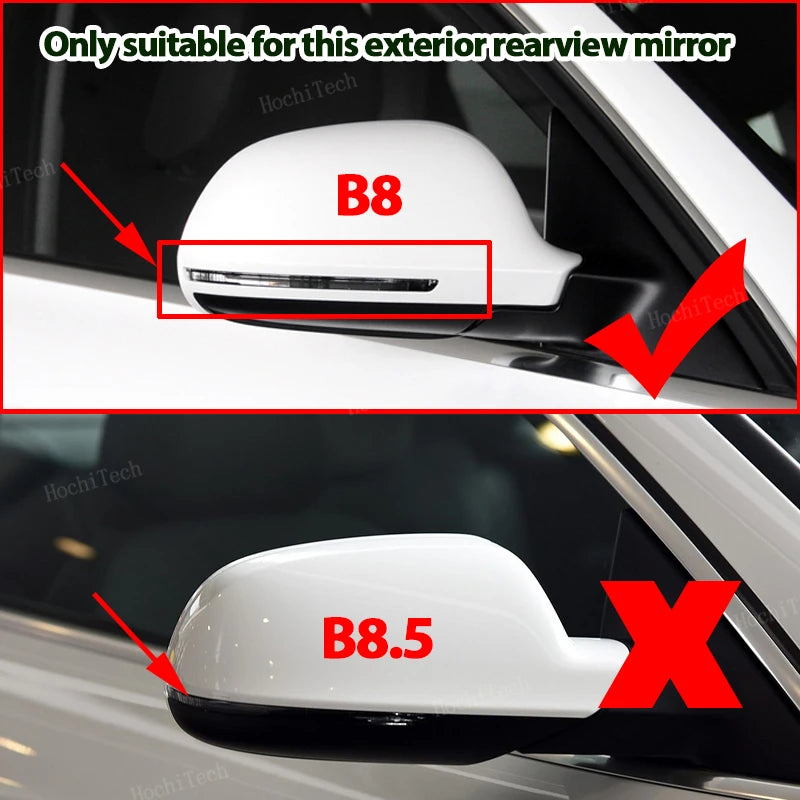 For Audi A4 S4 A5 S5 B8 8K, A6 S6 4F C6, A8 S8 D3, Q3 SQ3 2012-2015, A3 8P Black Horn Add on Side Rear View Mirror Cap Cover
