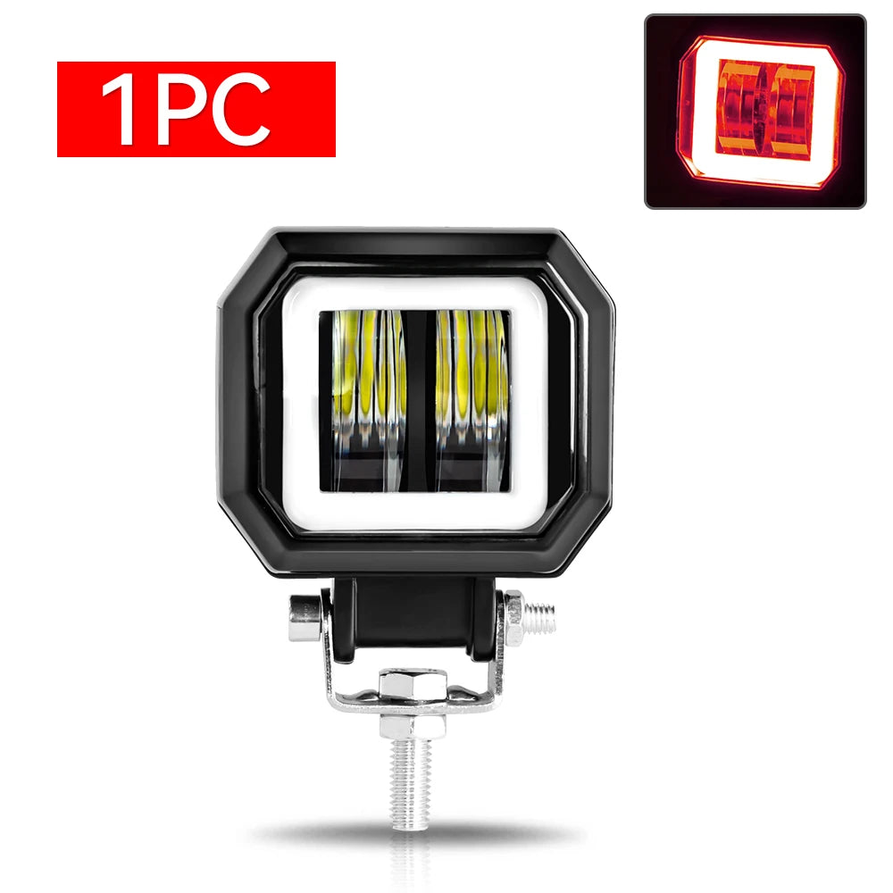 LED Fog Lamp Driving Daytime Off road Led Light Headlight 3'' 20W Motorcycle Halo Lamps For Jeep ATV 12V 24V SUV Worklight Beams