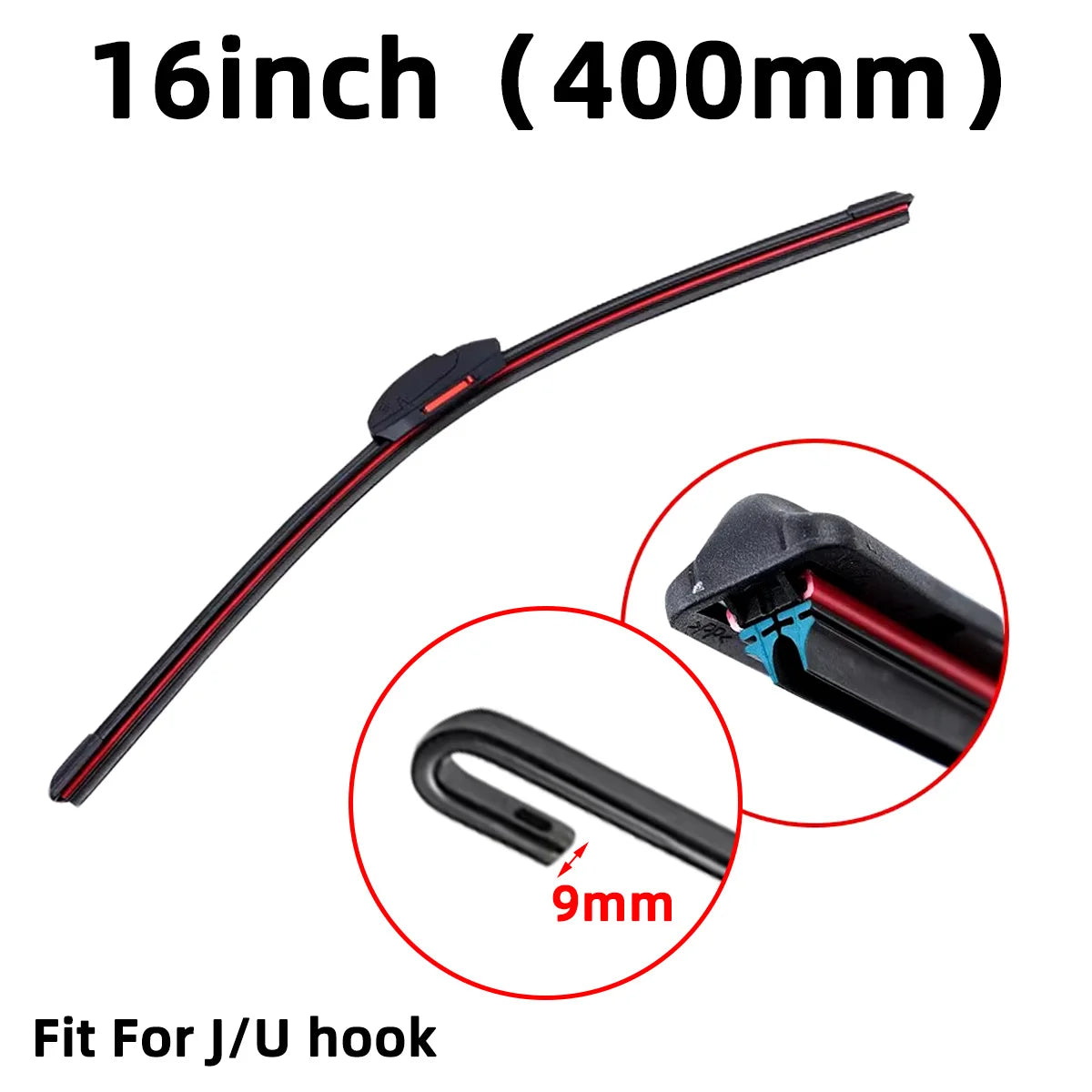 Car Windshield Wiper Blade 13 "14" 16 "18" 19 "20" 21 "22" 24 "26" 28 "Waterproof Wiper Blade J/U Hook Double Rubber Wiper Blade
