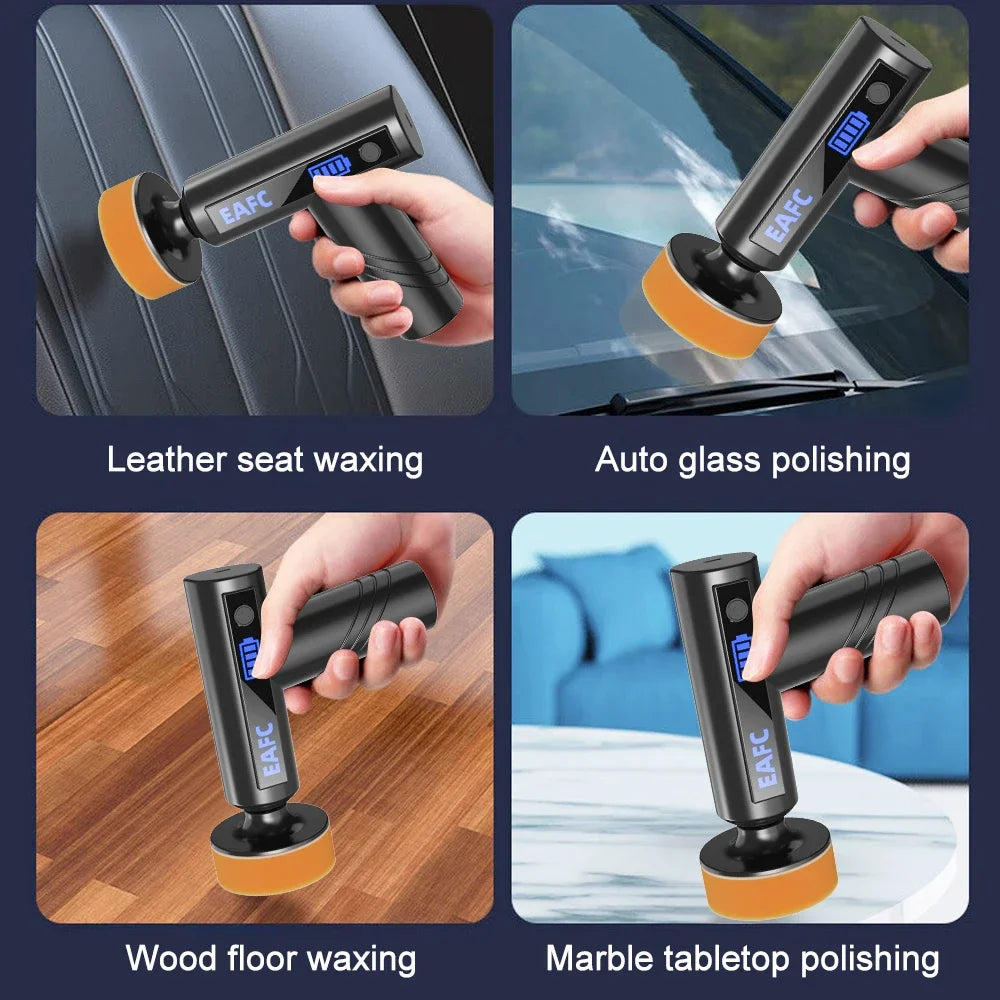 Car Polisher 4500mAh Handheld Wireless Polisher Car Polishing Waxing Machine Power Tool for Car Body Cleanig Waxing Repair